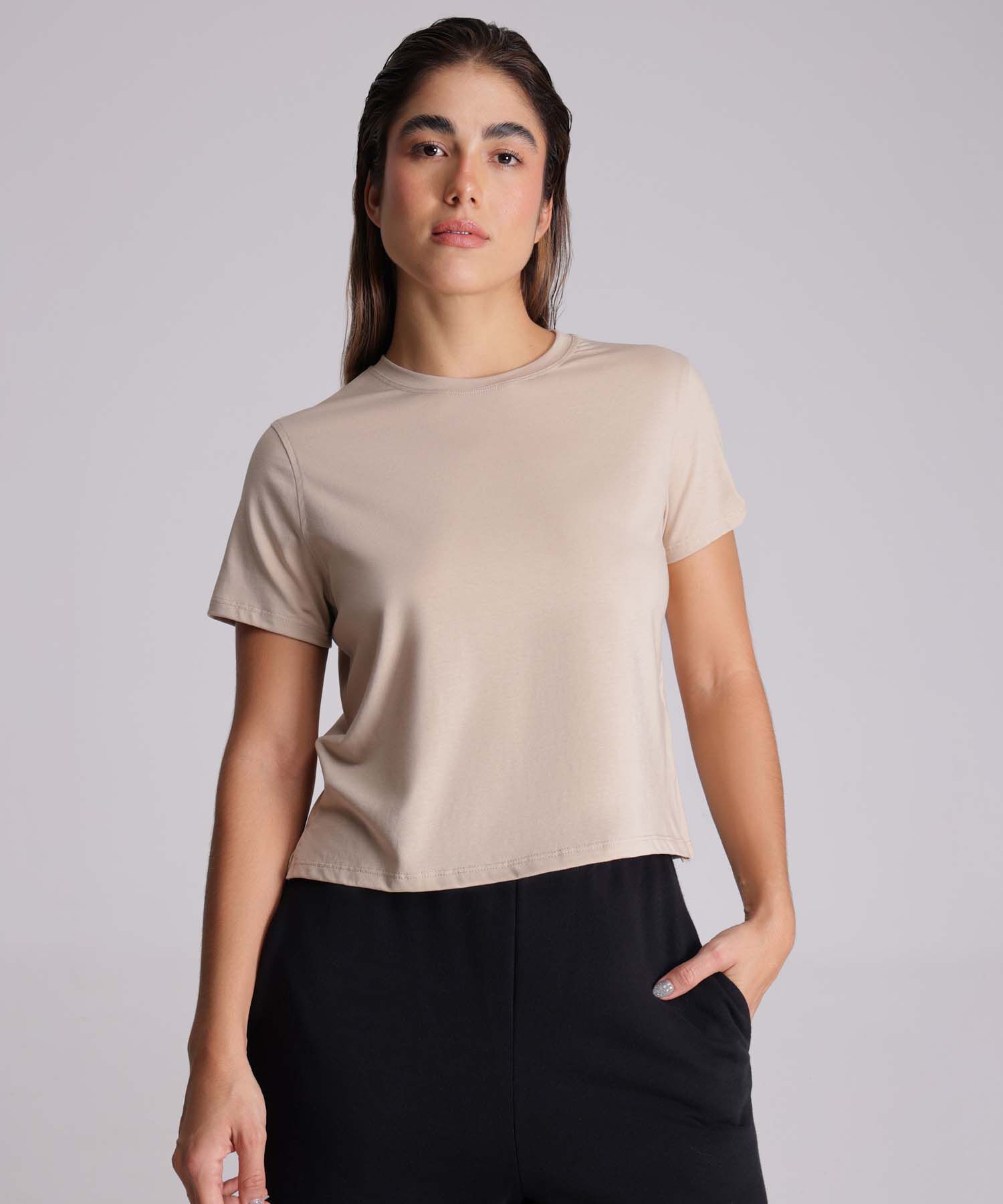 Camiseta Para Mujer Beige