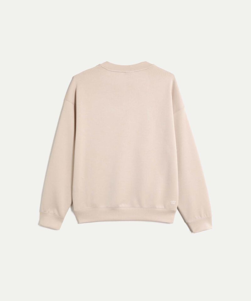 Buzo Básico Cuello Redondo Plush, Mocca