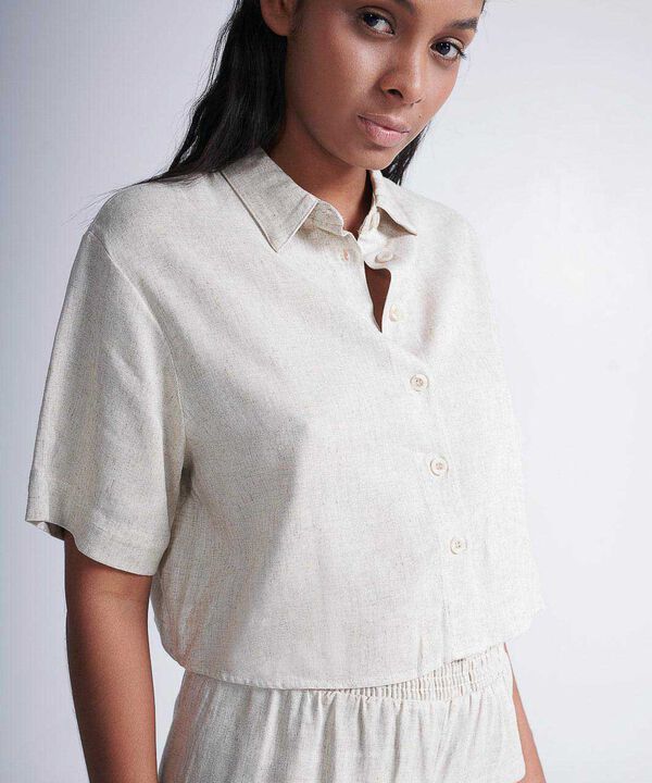 Camisa Para Mujer Beige