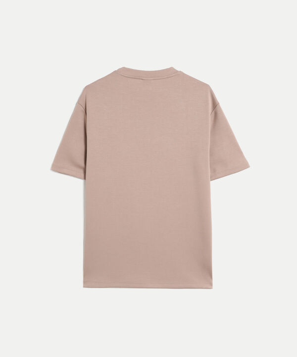 Camiseta Relaxed Fit Plush con Cortes, Mocca image number null