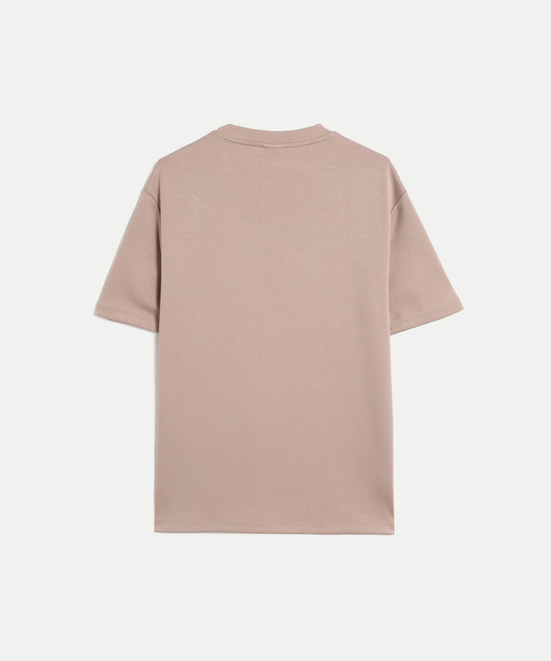 Camiseta Relaxed Fit Plush con Cortes, Mocca