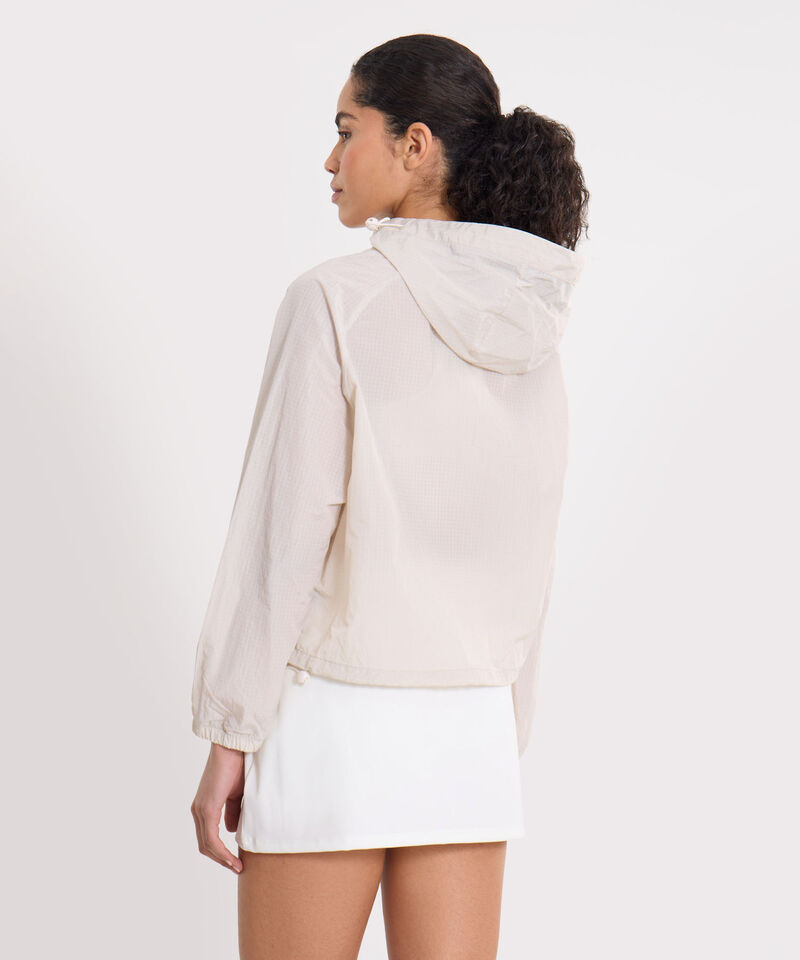 Chaqueta Rompevientos con Capota y Bolsillos, Mocca