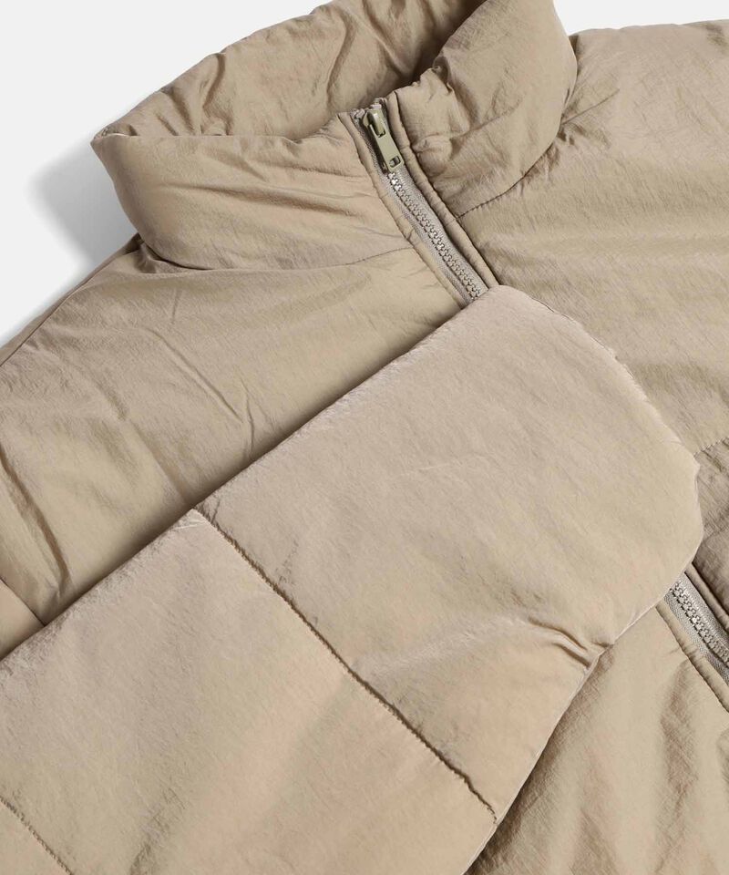 Chaqueta Acolchada Cuello Alto, Mocca
