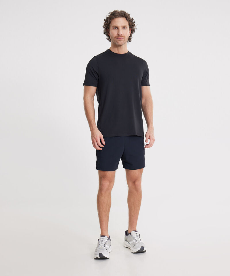 Set Deportivo Negro con Camiseta Manga Corta y Short Medio Running, 