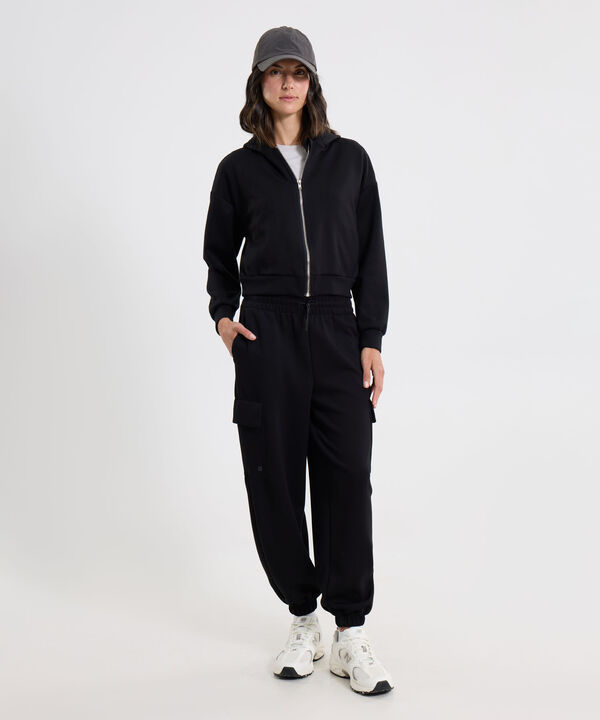 Hoodie Crop Full Zipper Plush image number null
