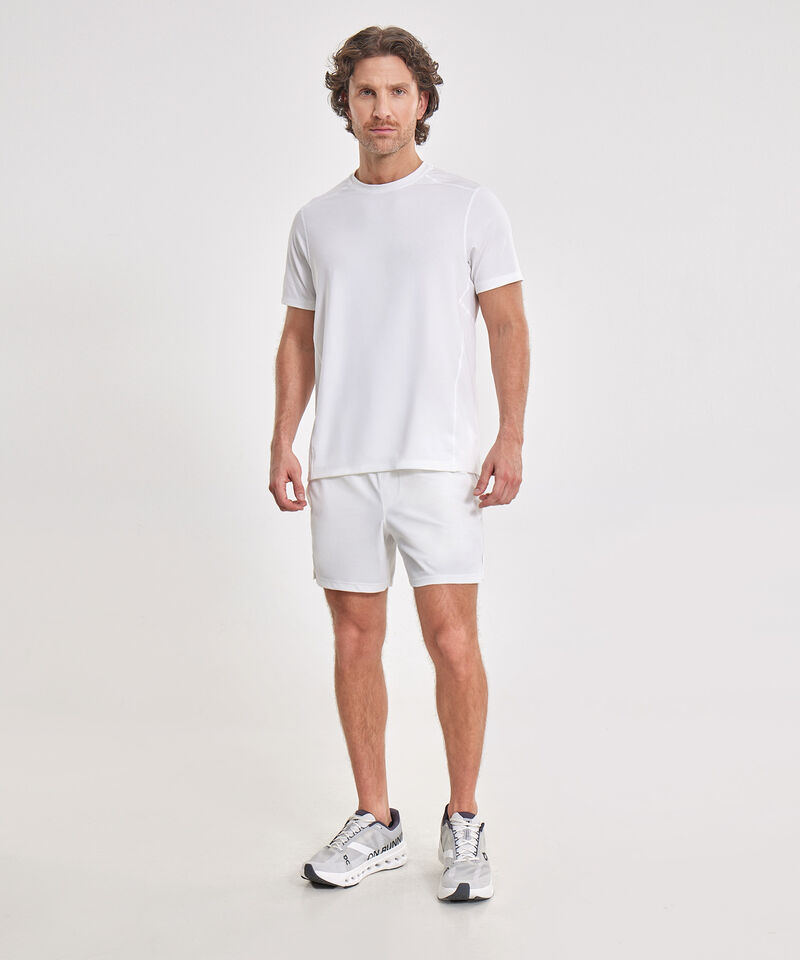 Set Training Blanco con Camiseta Manga Corta y Short con Bóxer Interno, 