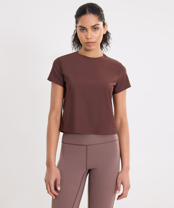 Camiseta Para Mujer CafeOscuro image number null