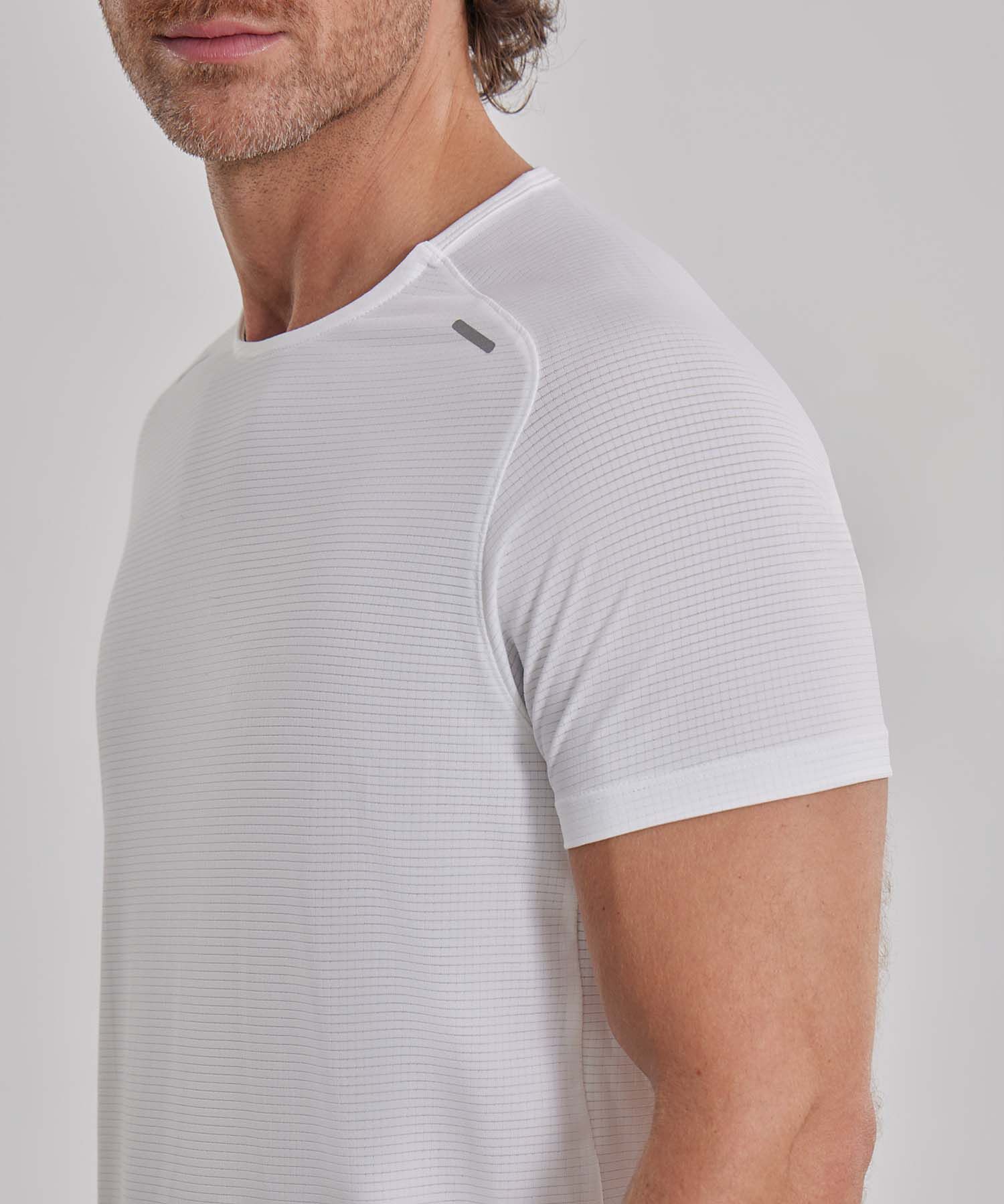 Camiseta Deportiva Manga Corta Texturizada, Hueso