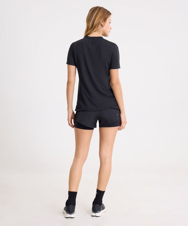 Set Deportivo Negro con Camiseta y Short Running con Biker Interno,  image number null