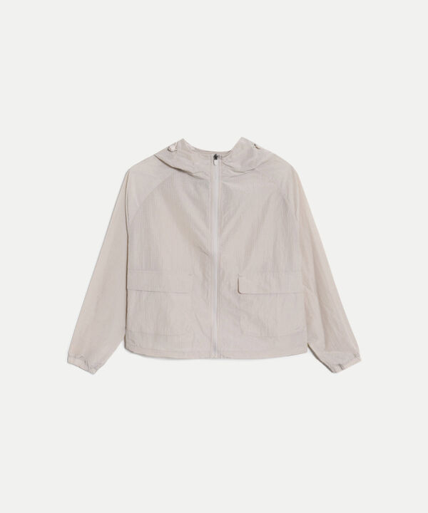 Chaqueta Rompevientos con Capota y Bolsillos, Mocca image number null
