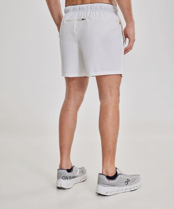 Set Training Blanco con Camiseta Manga Corta y Short con Bóxer Interno, 