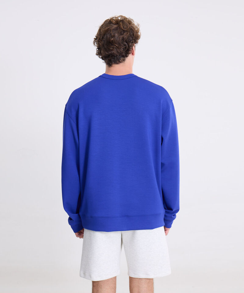 Buzo Oversize Cuello Redondo Plush, Azul