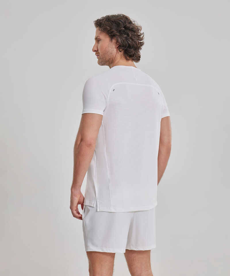 Camiseta Deportiva Manga Corta Texturizada, Hueso