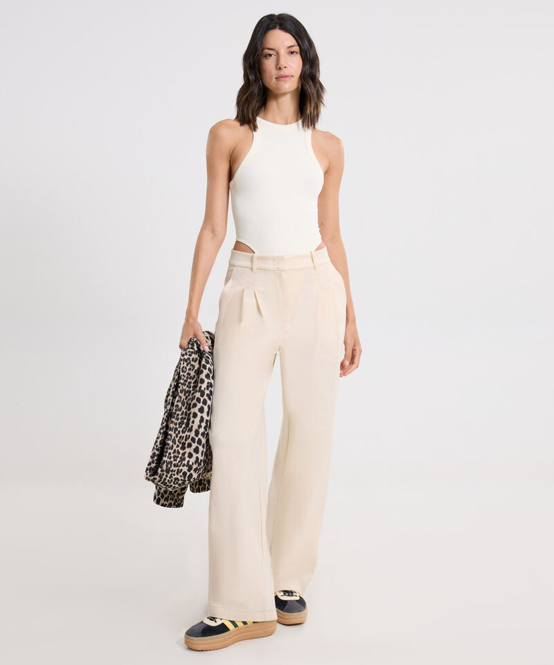 Pantalon Para Mujer Crema