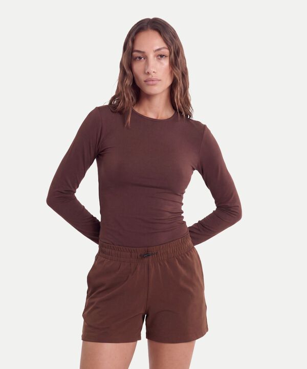 Camiseta Para Mujer CafeOscuro image number null