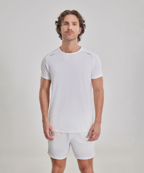 Camiseta Deportiva Manga Corta Texturizada, Hueso image number null