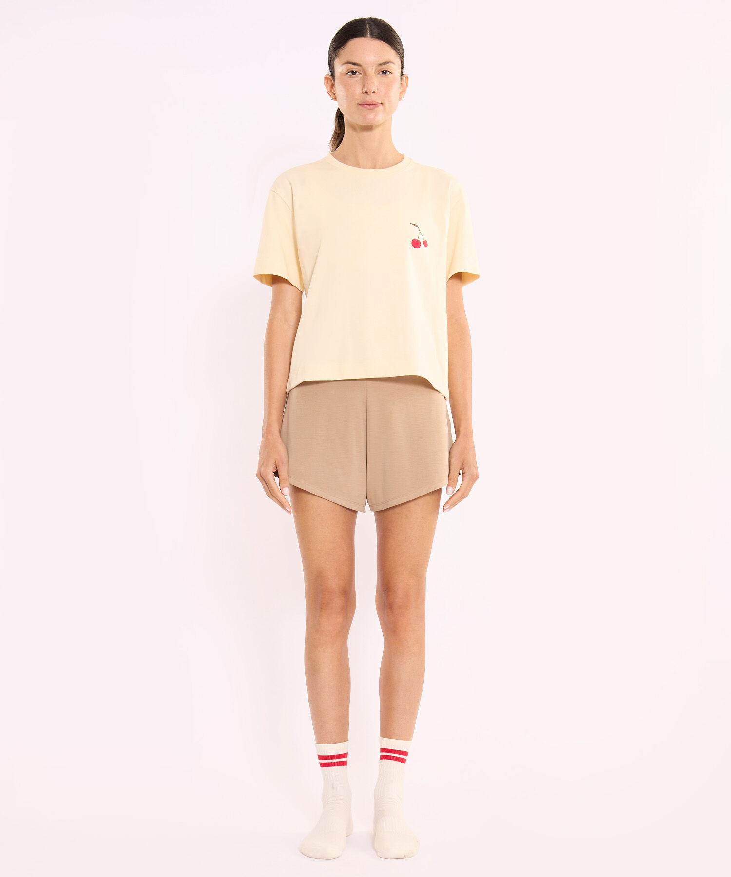 Camiseta Para Mujer Crema