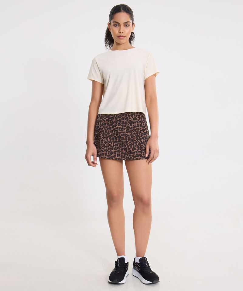 Camiseta Boxy con Bonding, Mocca