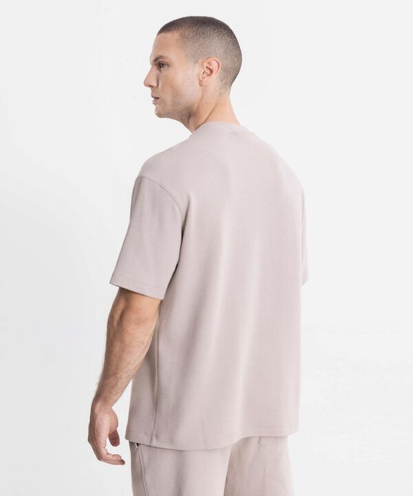 Camiseta Regular Fit Manga Corta Texturizada, Mocca image number null