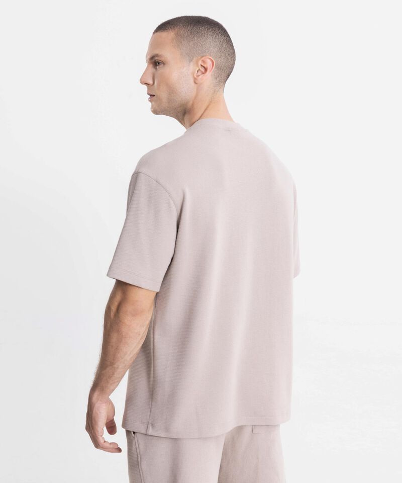 Camiseta Regular Fit Manga Corta Texturizada, Mocca