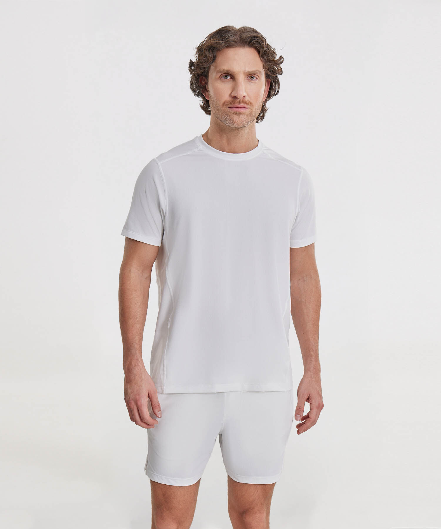 Camiseta Deportiva Manga Corta Regular Fit, Blanco