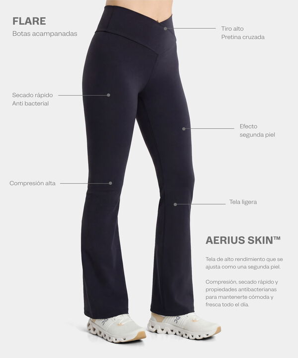 Leggings Flare Aerius Skin, AzulOscuro