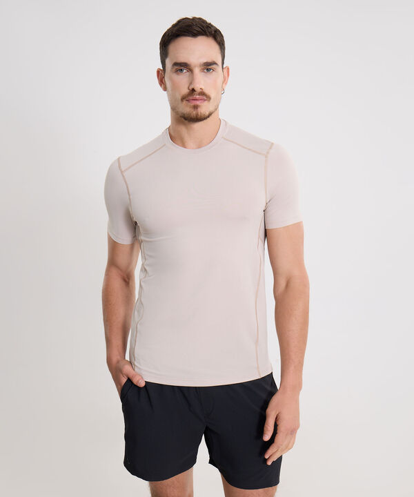 Camiseta Deportiva Manga Corta Regular Fit, Mocca image number null