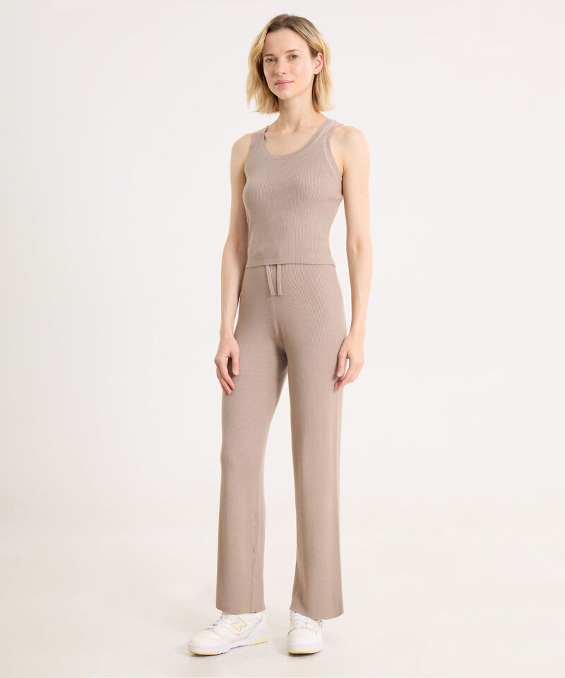 Camiseta Tejida Sin Mangas, Mocca