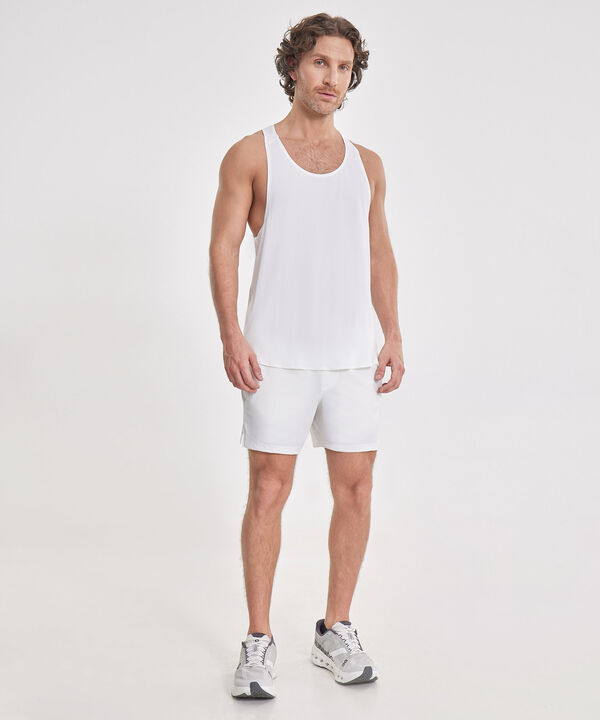 Set Deportivo Blanco con Camiseta Sisa y Short con Bóxer Interno, 