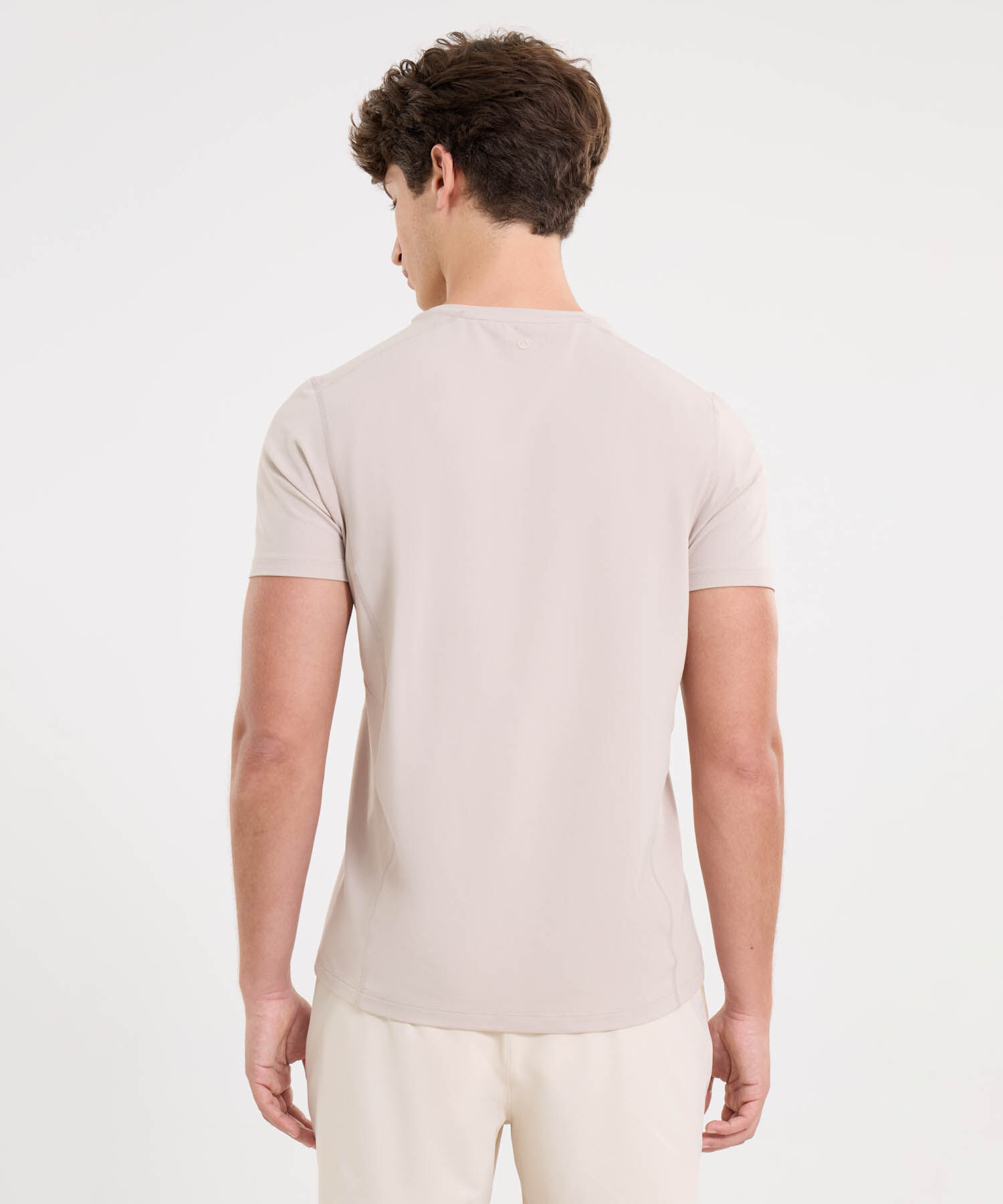 Camiseta Deportiva Manga Corta Regular Fit, Hueso