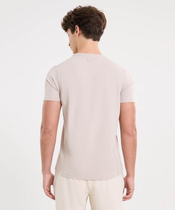 Camiseta Deportiva Manga Corta Regular Fit, Hueso