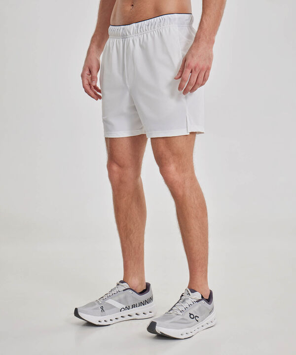 Set Training Blanco con Camiseta Manga Corta y Short con Bóxer Interno, 