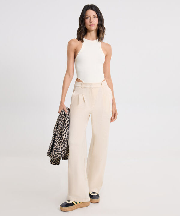 Pantalon Para Mujer Crema image number null