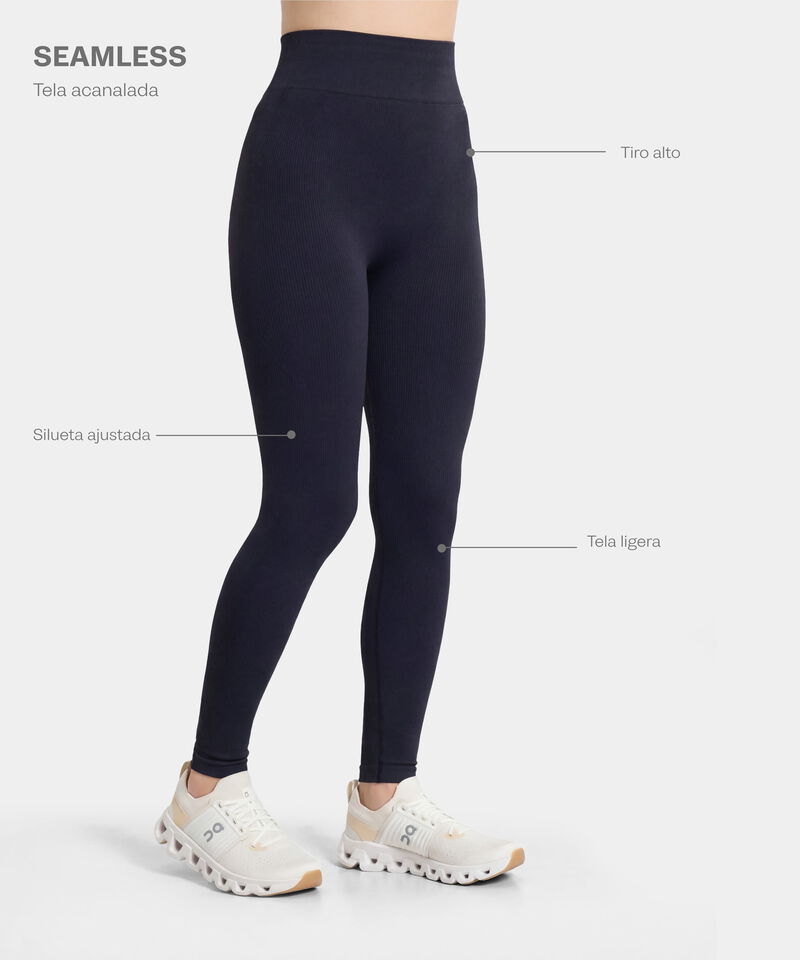 Leggings Seamless Acanalado, Morado