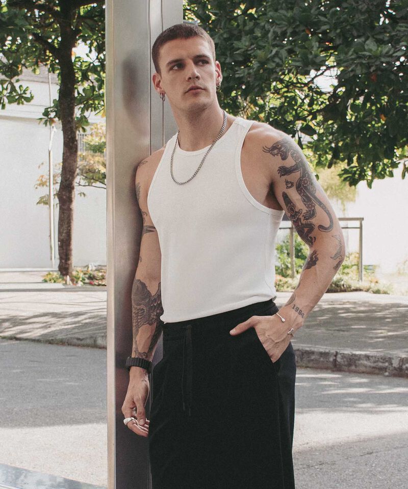 Camiseta Para Hombre Blanco