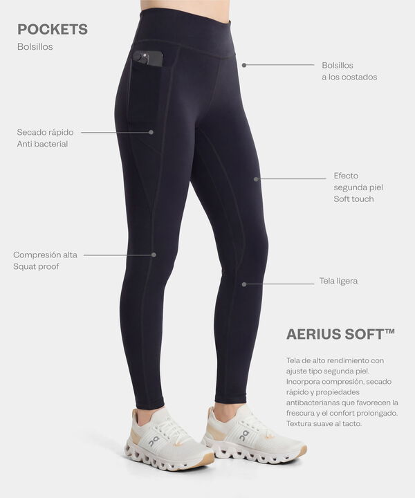 Leggings Pockets Aerius Soft, Beige