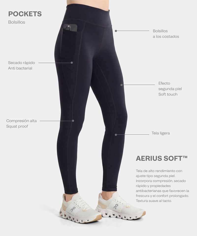 Leggings Pockets Aerius Soft, Beige