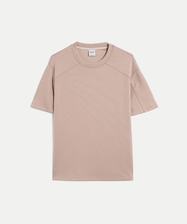 Camiseta Relaxed Fit Plush con Cortes, Mocca image number null