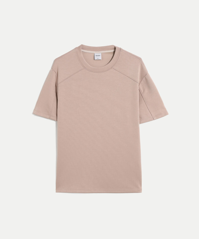 Camiseta Relaxed Fit Plush con Cortes, Mocca