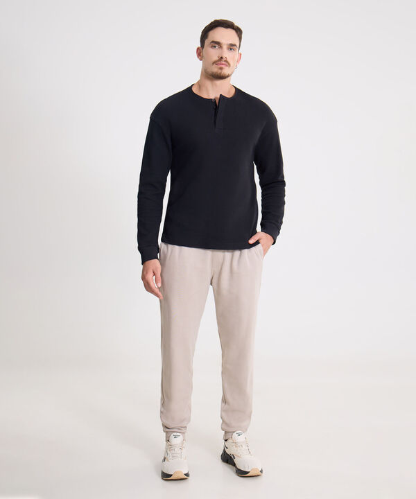Pantalón Jogger Básico Perchado, Mocca image number null