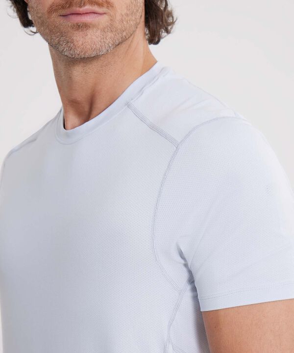 Camiseta Deportiva Manga Corta Regular Fit, Crudo image number null