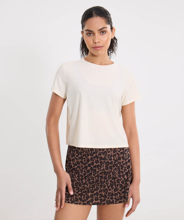 Camiseta Boxy con Bonding, Mocca image number null
