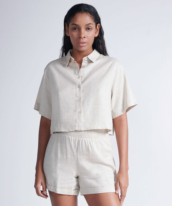 Camisa Para Mujer Beige