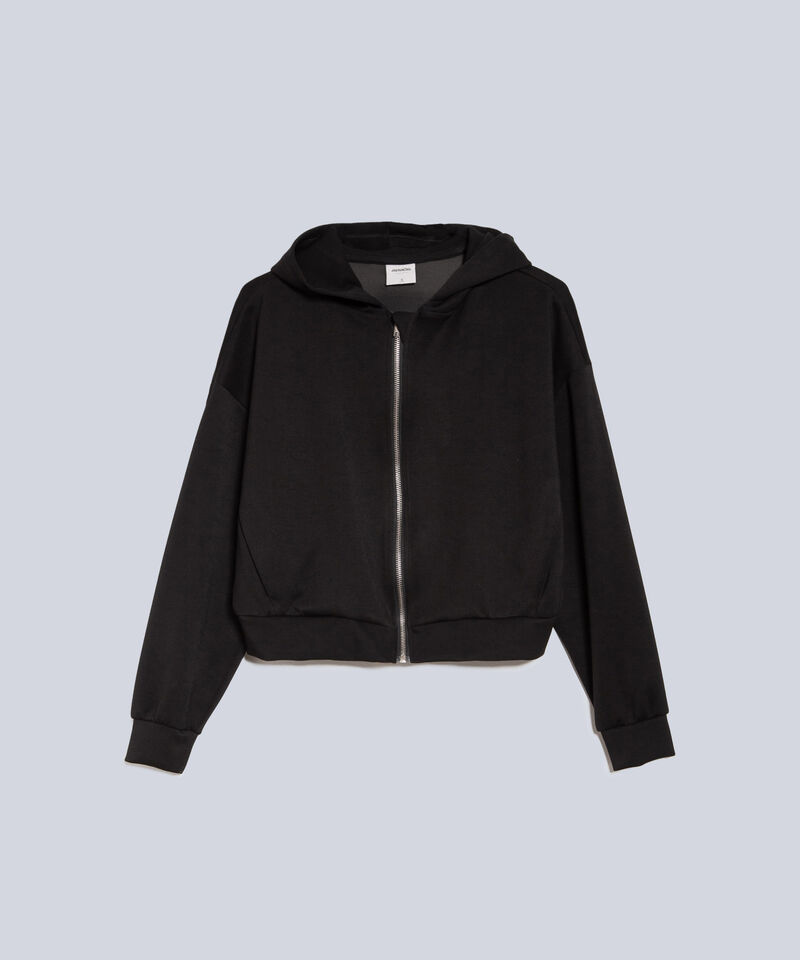Hoodie Crop Full Zipper Plush