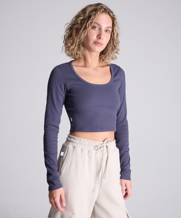 Camiseta Para Mujer GrisOscuro image number null