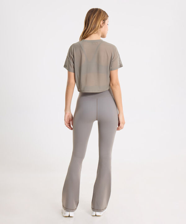 Set Athleisure Camiseta Mesh Crop y Leggins Flare Aerius,  image number null