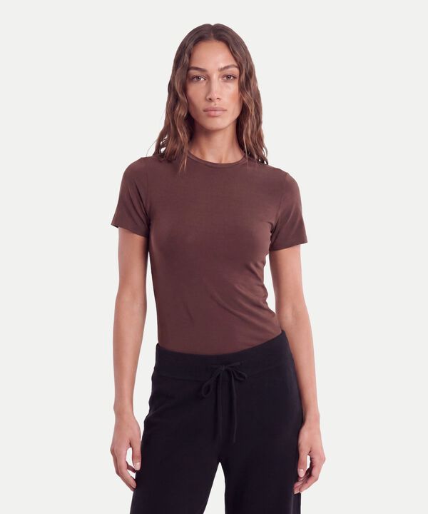 Camiseta Para Mujer CafeOscuro image number null