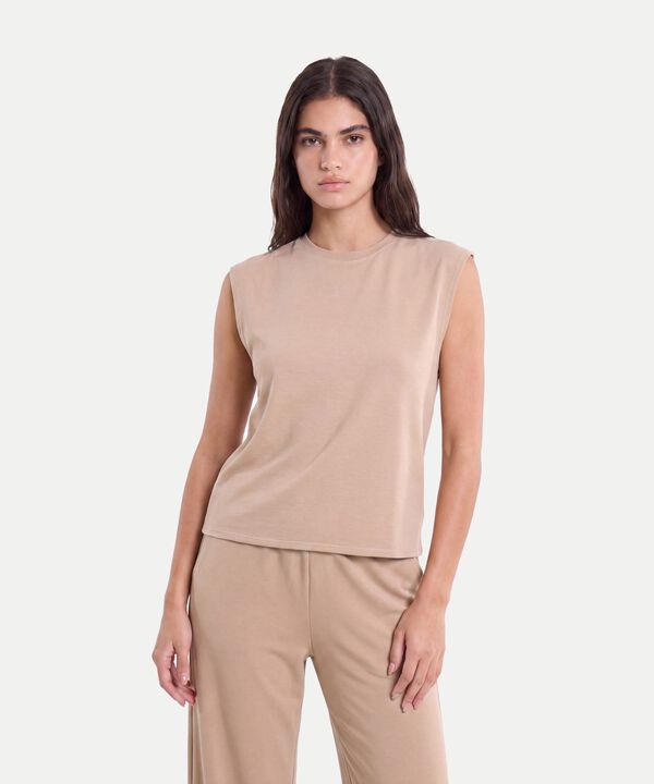 Camiseta Para Mujer Crema image number null