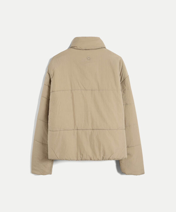 Chaqueta Acolchada Cuello Alto, Mocca image number null