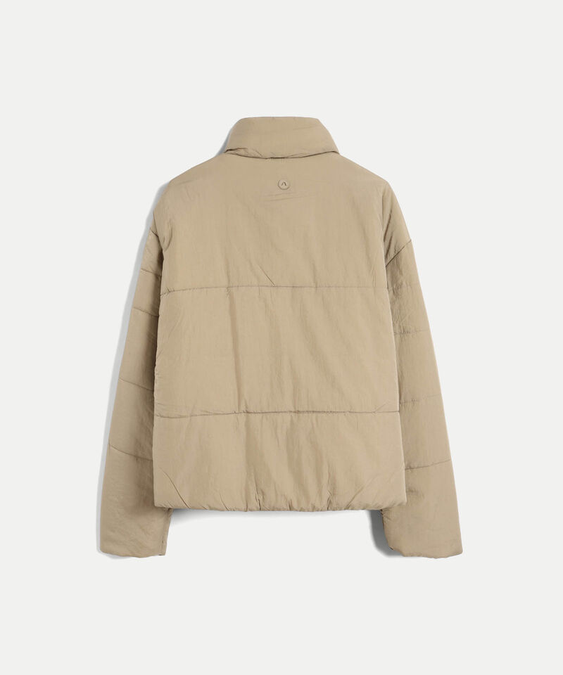 Chaqueta Acolchada Cuello Alto, Mocca